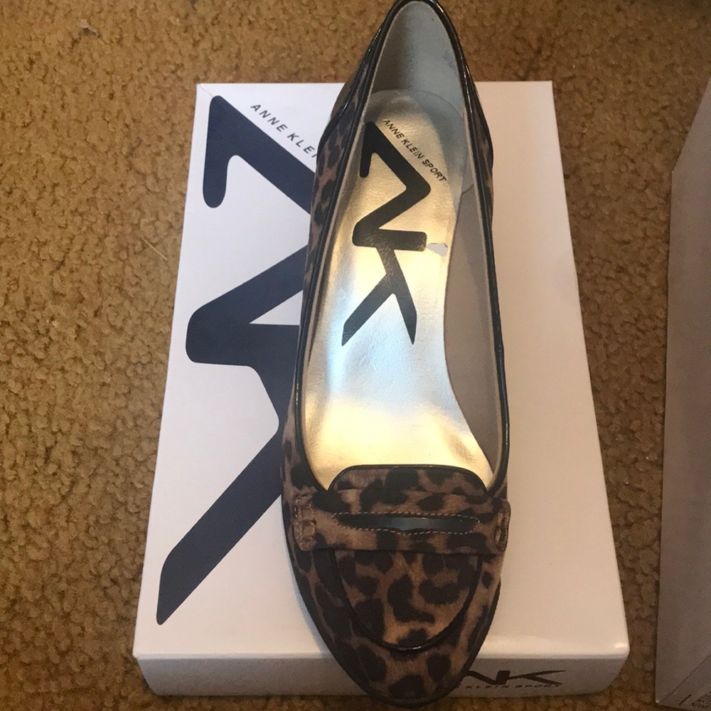 Ann Klein Sport leopard print wedge loafers